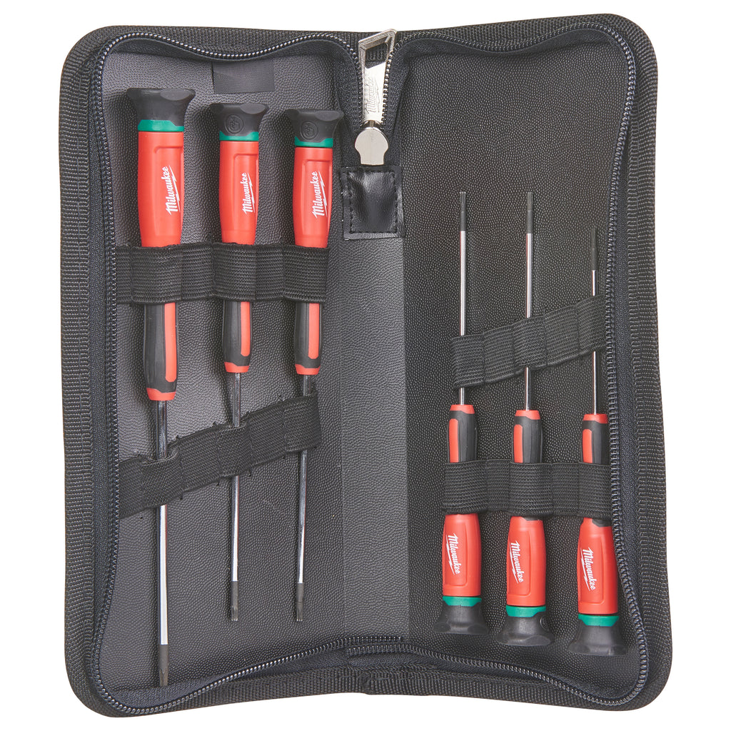 Milwaukee 6 Piece TX Precision Screwdriver Set Inc Zip Case - 4932471870