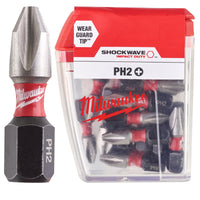 Milwaukee Shockwave PH2 25mm Impact Driver Bits 10-Pack