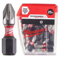 Milwaukee Shockwave PZ2 25mm Impact Driver Bits 25-Pack