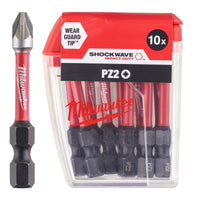 Milwaukee Shockwave PZ2 50mm Impact Driver Bits 10-Pack