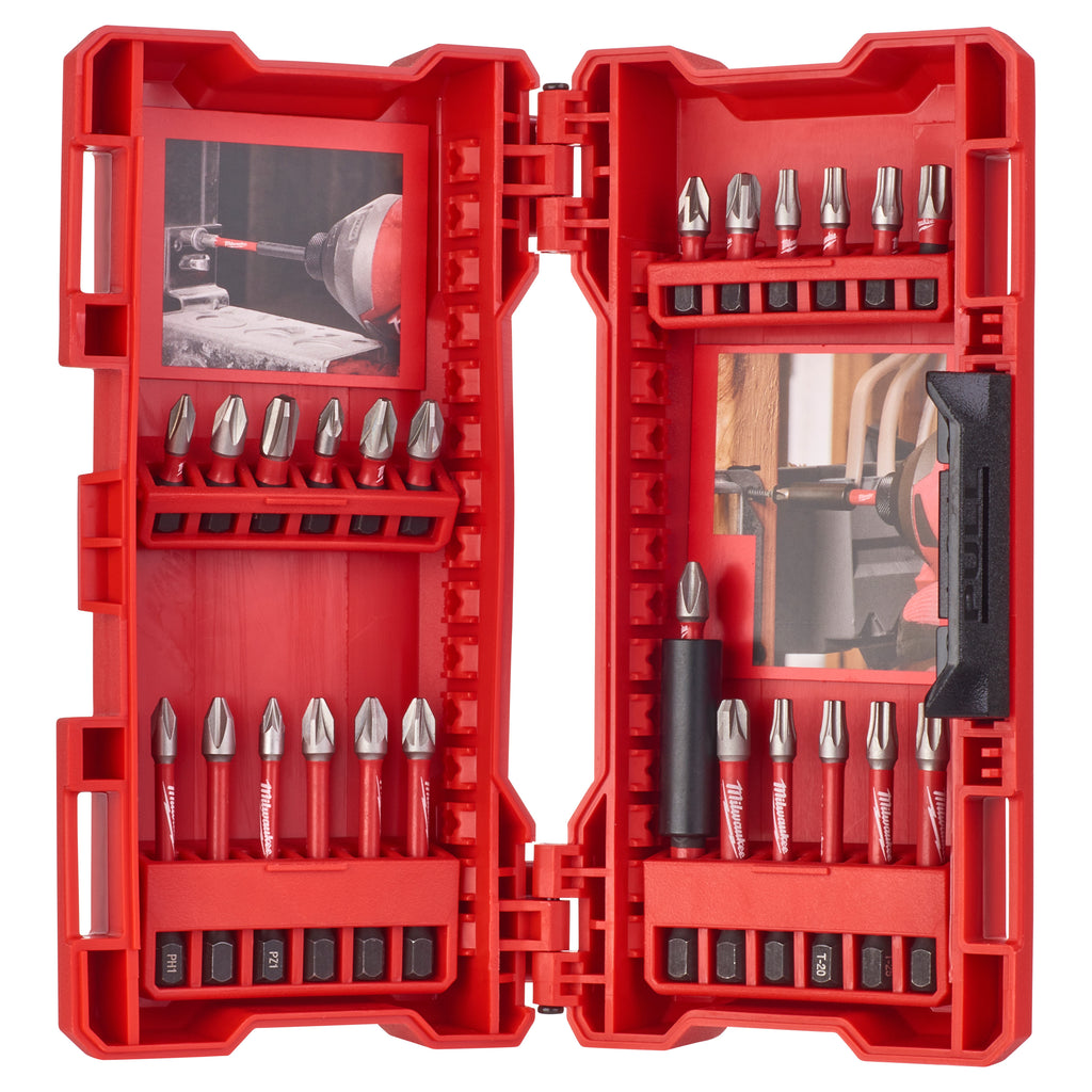 Milwaukee Shockwave 25 Piece PZ PH TX Impact Driver Bit Set Inc. Case - 4932472061
