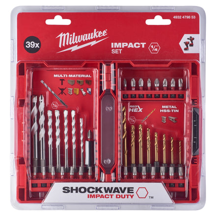 Milwaukee Shockwave 39 Piece Impact Bit & Drill Set Inc. Case
