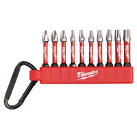 Milwaukee Shockwave 10 Piece TX PH PZ Impact Driver Bit Carabiner Set