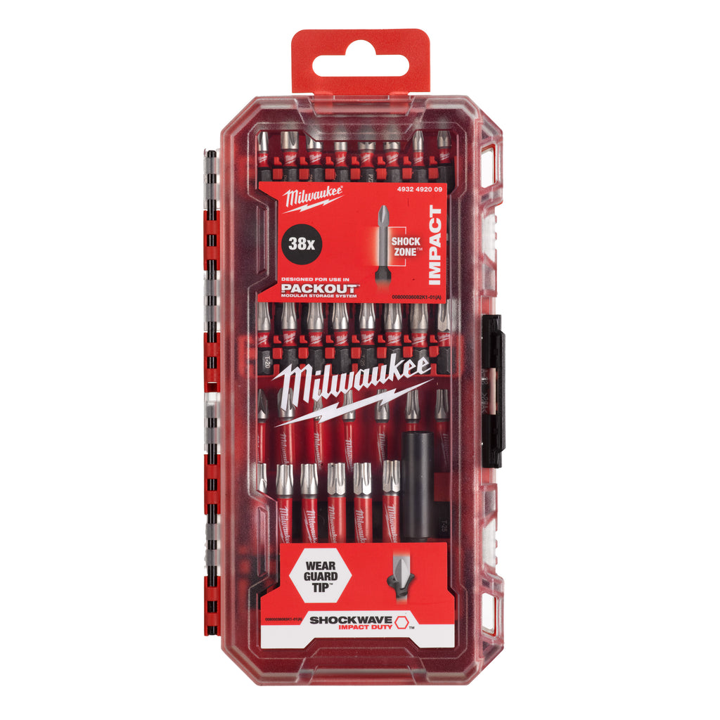 Milwaukee Shockwave 38 Piece PZ PH TX Impact Bit Set Inc. Case - 4932492009