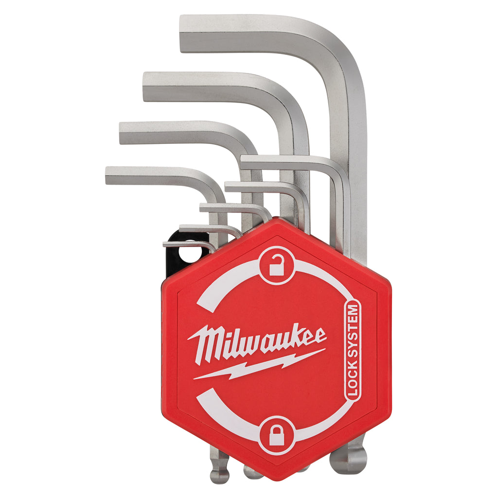 Milwaukee 9 Piece Compact Metric L-Form Hex-Key Set Inc. Storage Clip - 4932492399