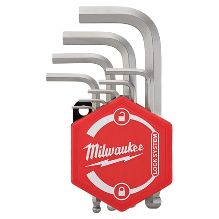 Milwaukee 9 Piece Compact Metric L-Form Hex-Key Set Inc. Storage Clip - 4932492399