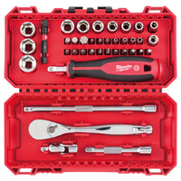 Milwaukee 38 Piece 1/4" Ratchet, Driver & Socket Set Inc. Packout Case