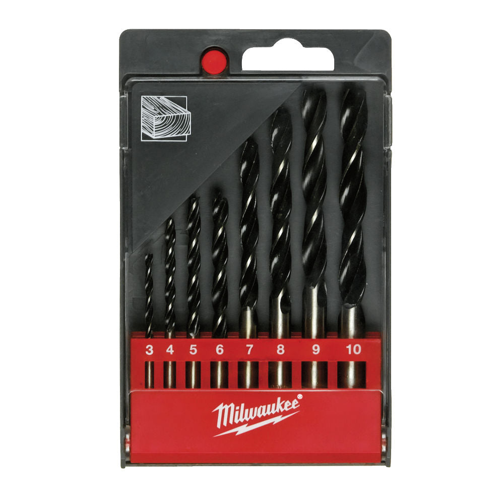 Milwaukee 8 Piece Brad Point Drill Bit Set Inc. Case - 4932352466