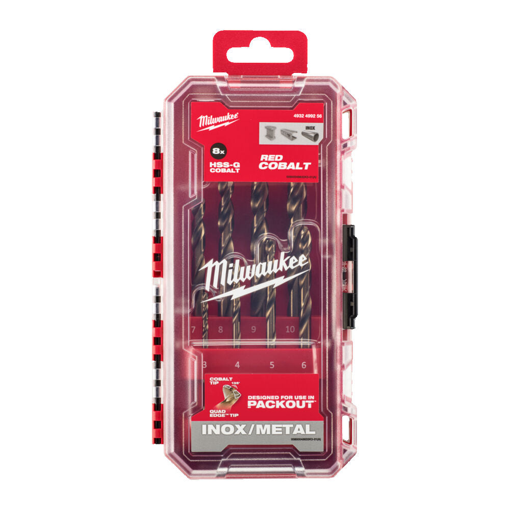 Milwaukee 8 Piece HSS-Cobalt Metal Drill Bit Set Inc. Case - 4932499256