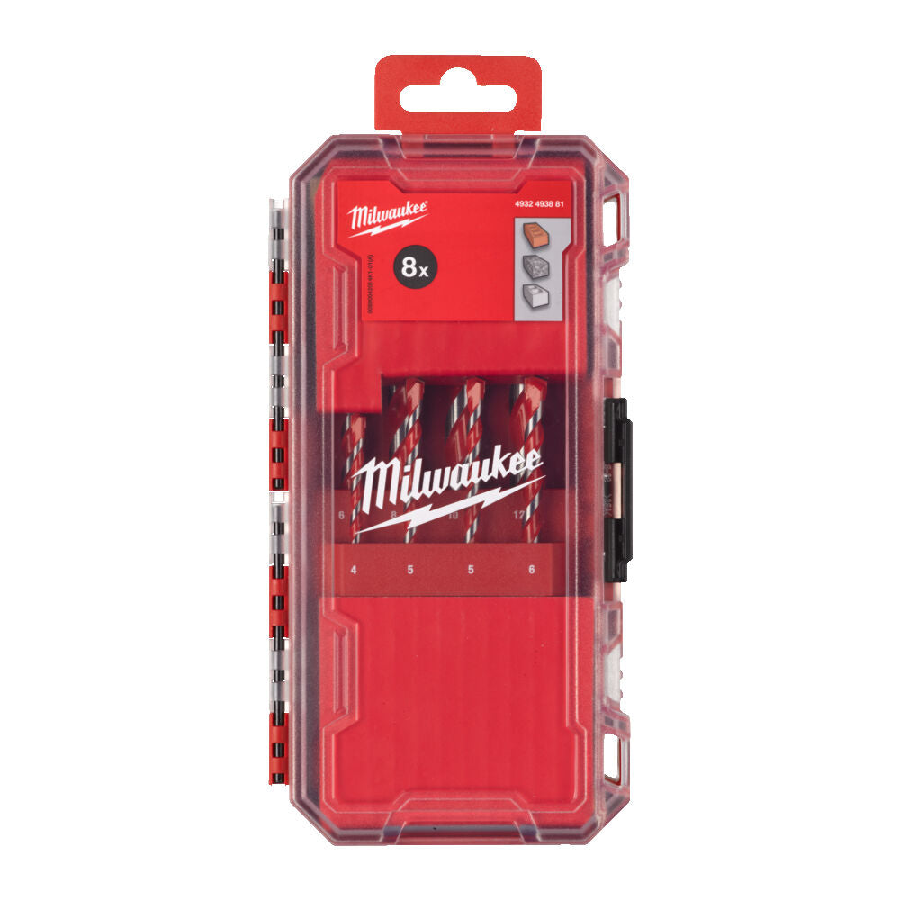 Milwaukee 8 Piece Premium Hammer Drill Set #2 Inc. Case - 4932493881