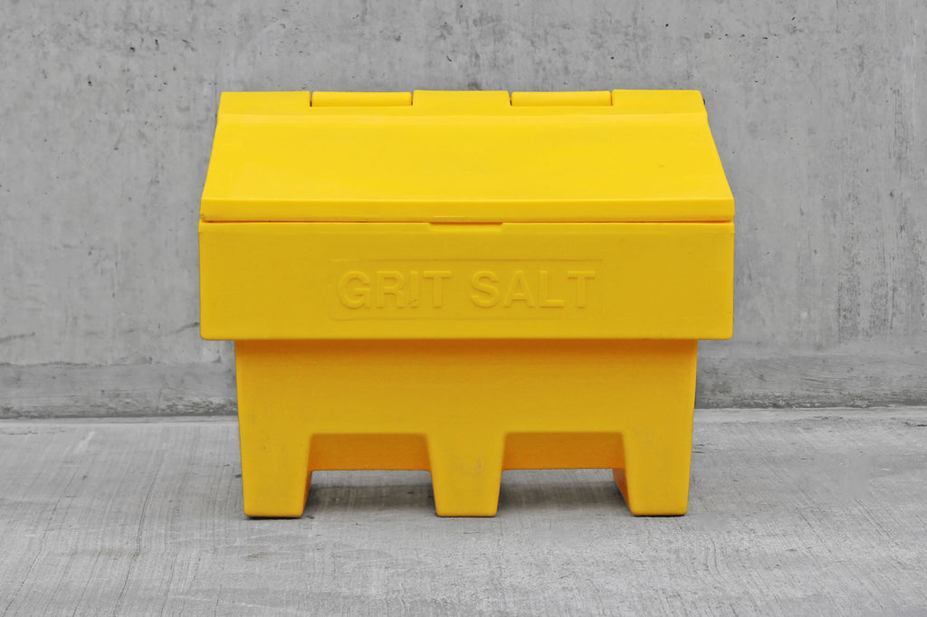 100L Grit Bin In Yellow, Small, Stacking With Fork Slots