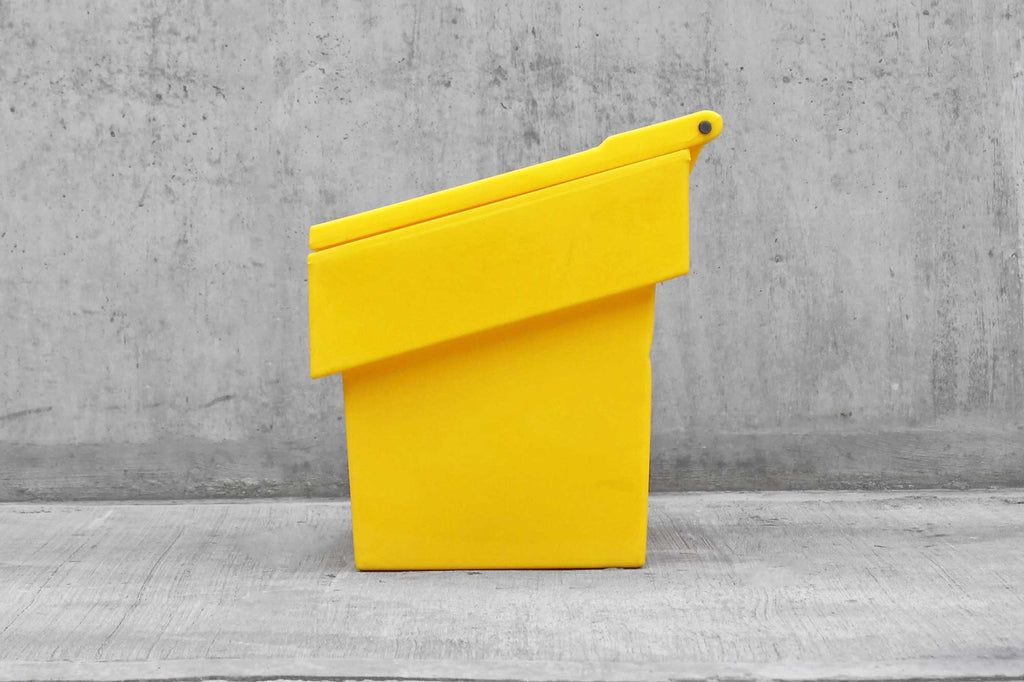 100L Grit Bin In Yellow, Small, Stacking With Fork Slots