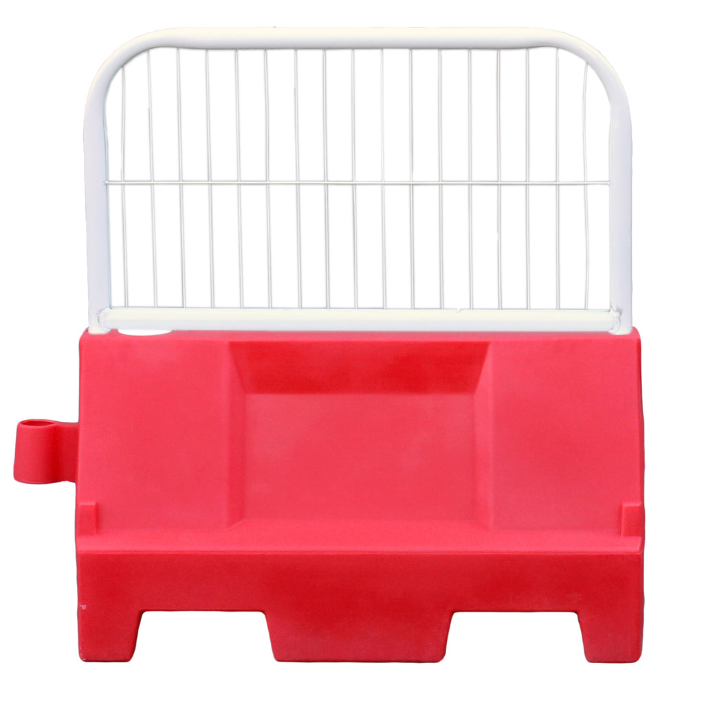 1m Evo Water Filled Barrier - Option For Fence Top (Red / Fence Top Panel)