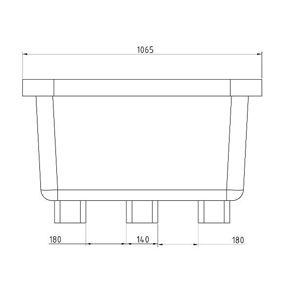 Oaklands 250L Economy Fork Lift Mortar Tub - Black