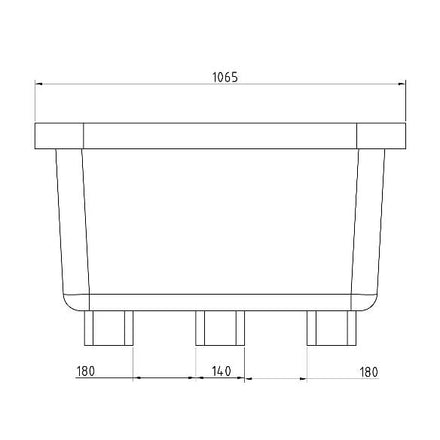 Oaklands 250L Economy Fork Lift Mortar Tub - Black