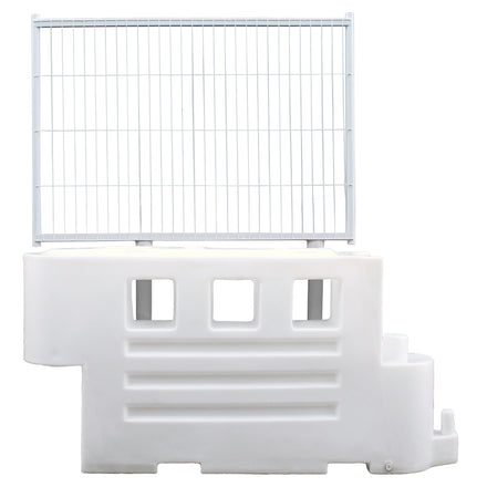 RB2000 Barrier Heavy Duty Water Filled Barrier HGV & Site (White / Fence Top Panel)