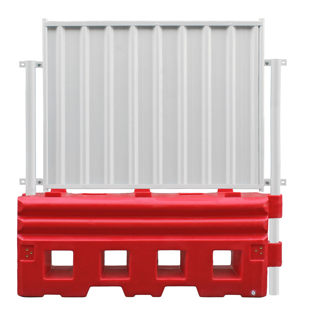 RB22 Barrier - 50MPH Water Filled Crash Barrier (Red / Hoarding Top Panel)