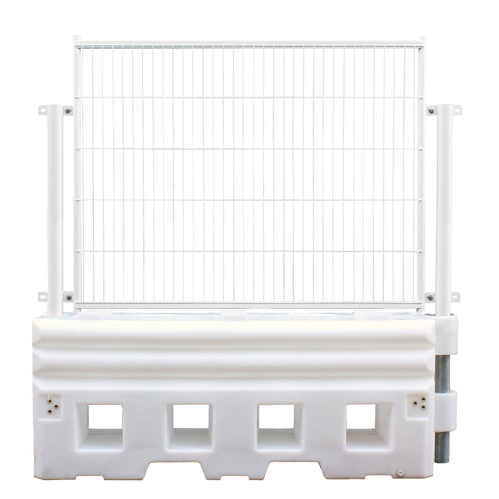 RB22 Barrier - 50MPH Water Filled Crash Barrier (White / Fence Top Panel)