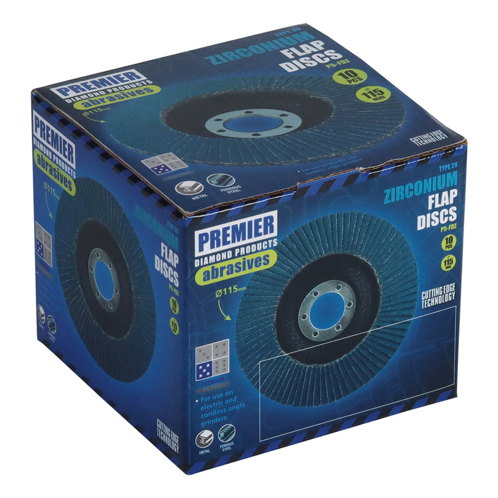 PDP P5-FDZ Zirconium Flap Disc T29 Z40 125 x 22.2mm (10 Pack) AP10196