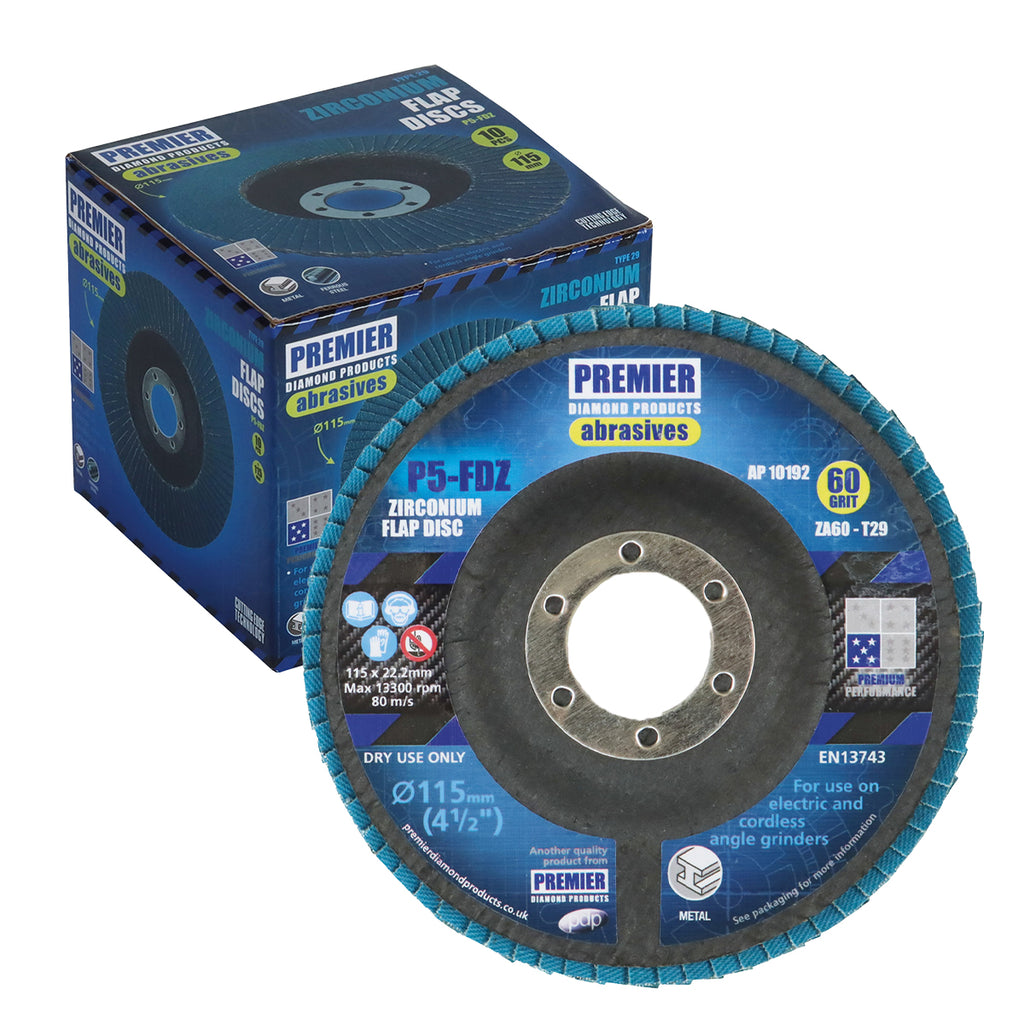 PDP P5-FDZ Zirconium Flap Disc T29 Z40 115 x 22.2mm (10 Pack) AP10191