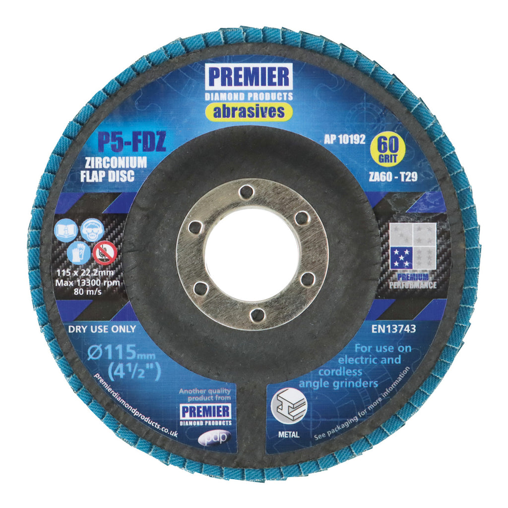 PDP P5-FDZ Zirconium Flap Disc T29 Z40 115 x 22.2mm (10 Pack) AP10191