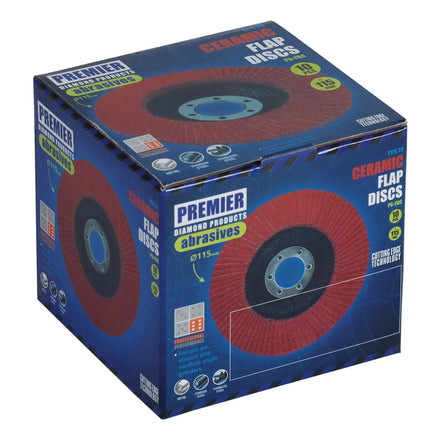 PDP P6-FDC Ceramic Flap Disc T29 - C40 Grit 125 x 22.2mm (10 Pack) AP10236