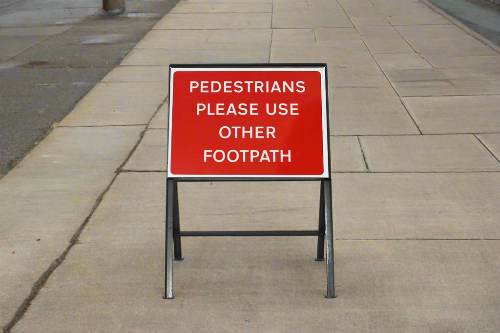 Pedestrians Please Use Other Footpath Sign - Zintec Metal Sign Face | 600x450mm