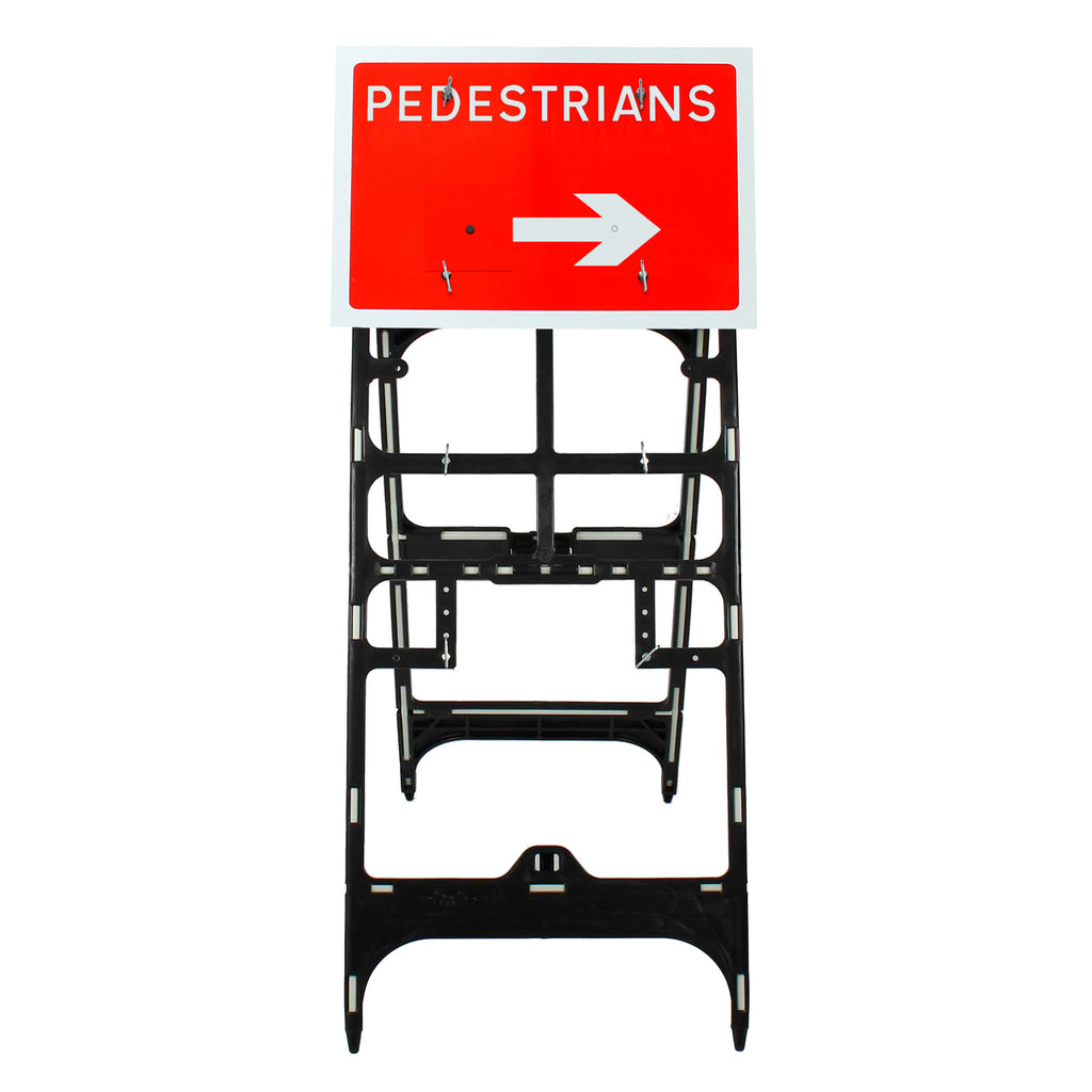 Pedestrians' Sign With Reversible Arrow Diagram 7018 | Quick Fit (face only) | 600x450mm