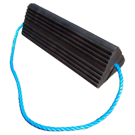 Rubber Aircraft Wheel Chock With Blue Rope Handle
