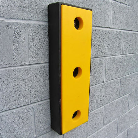Yellow Rectangular Polyethylene Dock Bumper (Black Rubber Frame)