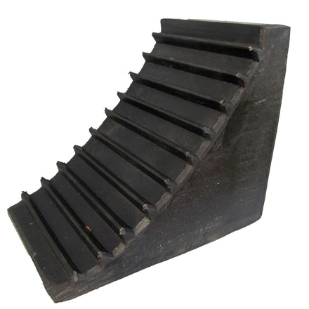 Heavy-Duty Solid Rubber HGV Wheel Chock With Rear Eye Hole