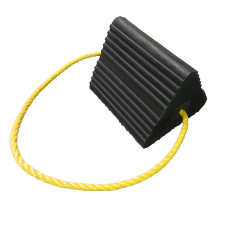 Rubber Aircraft Wheel Chock With Yellow Rope Handle