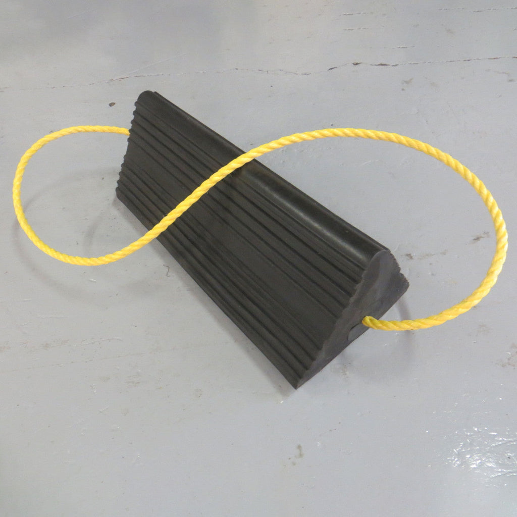 Rubber Aircraft Wheel Chock With Yellow Rope Handle
