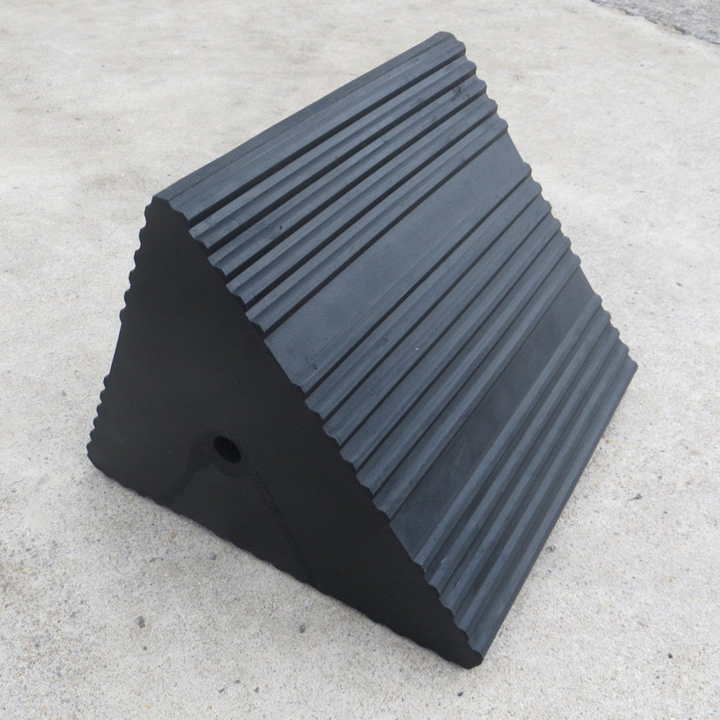 Heavy-Duty Rubber Wheel Chock With Eye Hole
