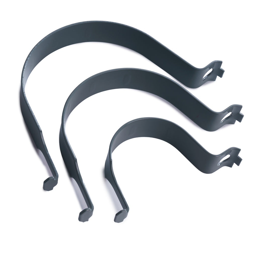Powder Coated Grey Anti-Rotational Sign Clips / Post Clips Multiple Size Options