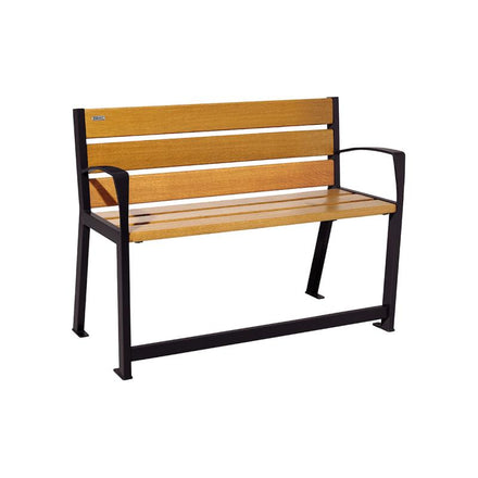 Procity Silaos Mobility Seat Bench (1.2m / Light Oak Stained PEFC Oak Slats / Jet Black RAL 9005)