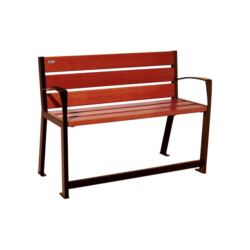 Procity Silaos Mobility Seat Bench (1.2m / Mahogany Stained PEFC Oak Slats / Corten Effect)