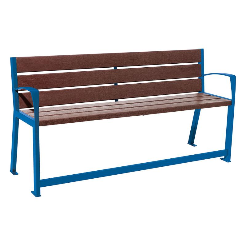 Procity Silaos Mobility Seat Bench (1.8m / Recycled Plastic (HPL) Slats / Gentian Blue RAL 5010)