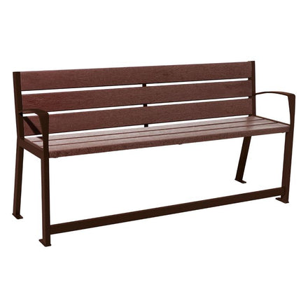 Procity Silaos Mobility Seat Bench (1.8m / Recycled Plastic (HPL) Slats / Chocolate Brown RAL 8017)