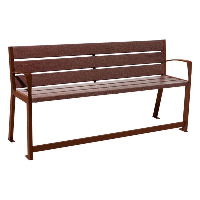 Procity Silaos Mobility Seat Bench (1.8m / Recycled Plastic (HPL) Slats / Corten Effect)