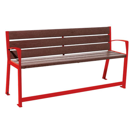 Procity Silaos Mobility Seat Bench (1.8m / Recycled Plastic (HPL) Slats / Traffic Red RAL 3020)