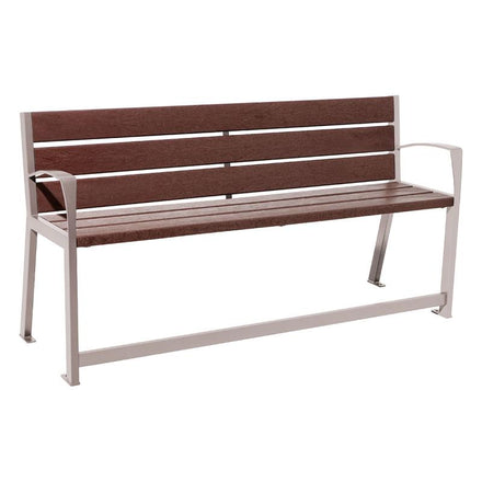 Procity Silaos Mobility Seat Bench (1.8m / Recycled Plastic (HPL) Slats / Silk Grey RAL 7044)