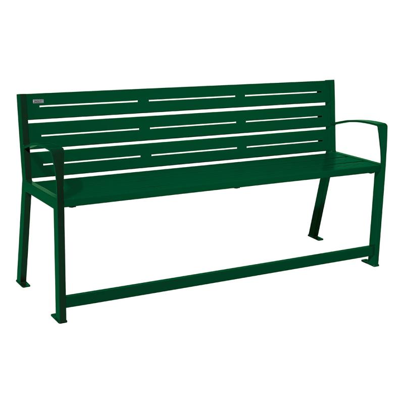 Procity Silaos Mobility Seat Bench (1.8m / Galvanised Moss Green RAL 6005 / Moss Green RAL 6005)