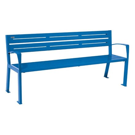 Procity Silaos All Steel Seat Bench 1.8m (With Armrests / 5 / Gentian Blue RAL 5010)