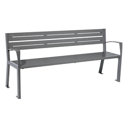 Procity Silaos All Steel Seat Bench 1.8m (With Armrests / 5 / Procity Grey)