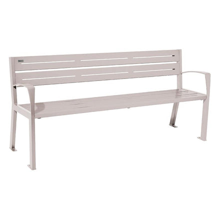 Procity Silaos All Steel Seat Bench 1.8m (With Armrests / 5 / Silk Grey RAL 7044)