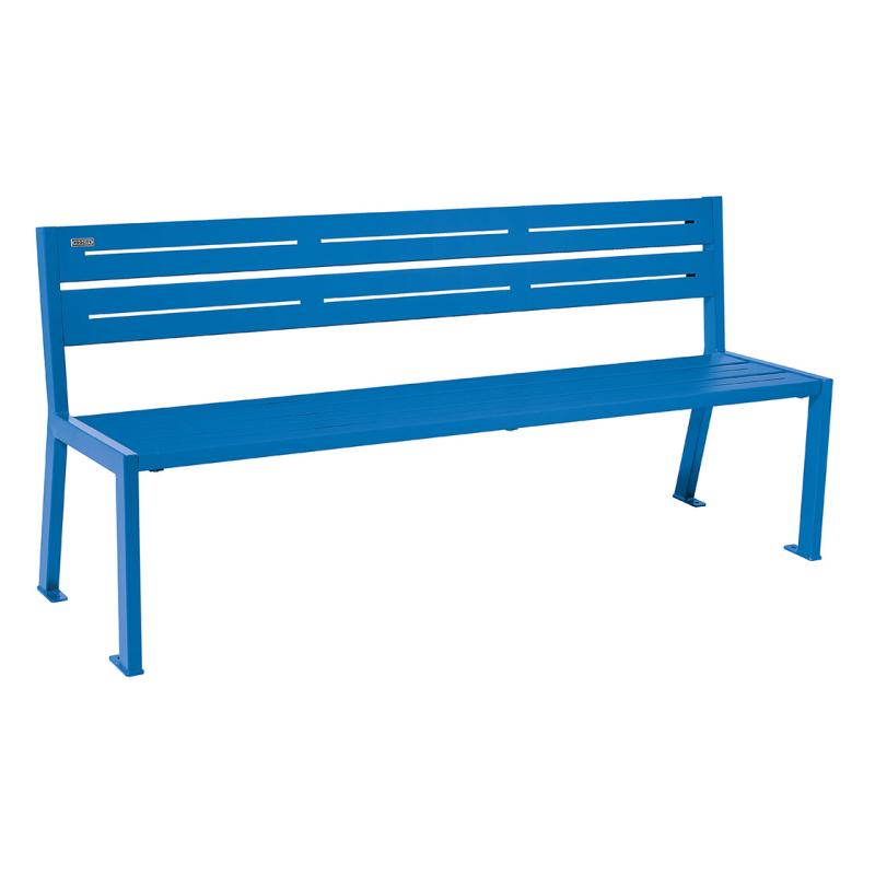 Procity Silaos All Steel Seat Bench 1.8m (Without Armrests / 5 / Gentian Blue RAL 5010)