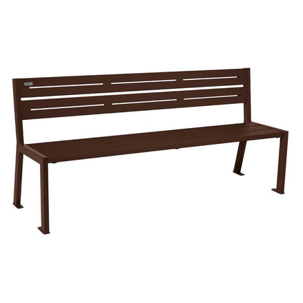 Procity Silaos All Steel Seat Bench 1.8m (Without Armrests / 5 / Chocolate Brown RAL 8017)