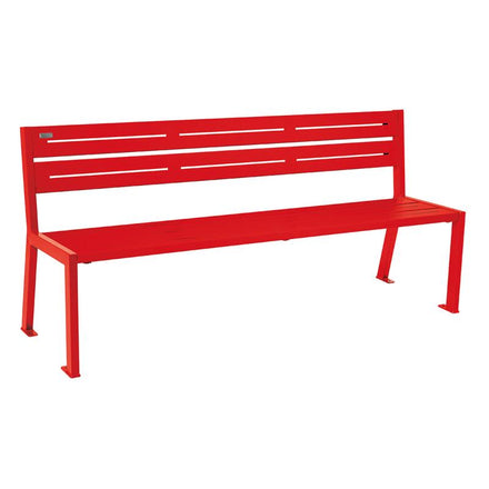 Procity Silaos All Steel Seat Bench 1.8m (Without Armrests / 5 / Traffic Red RAL 3020)