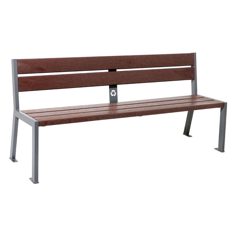 Procity Silaos Steel & Recycled Plastic Seat Bench 1.8m (Without Armrests / 5)